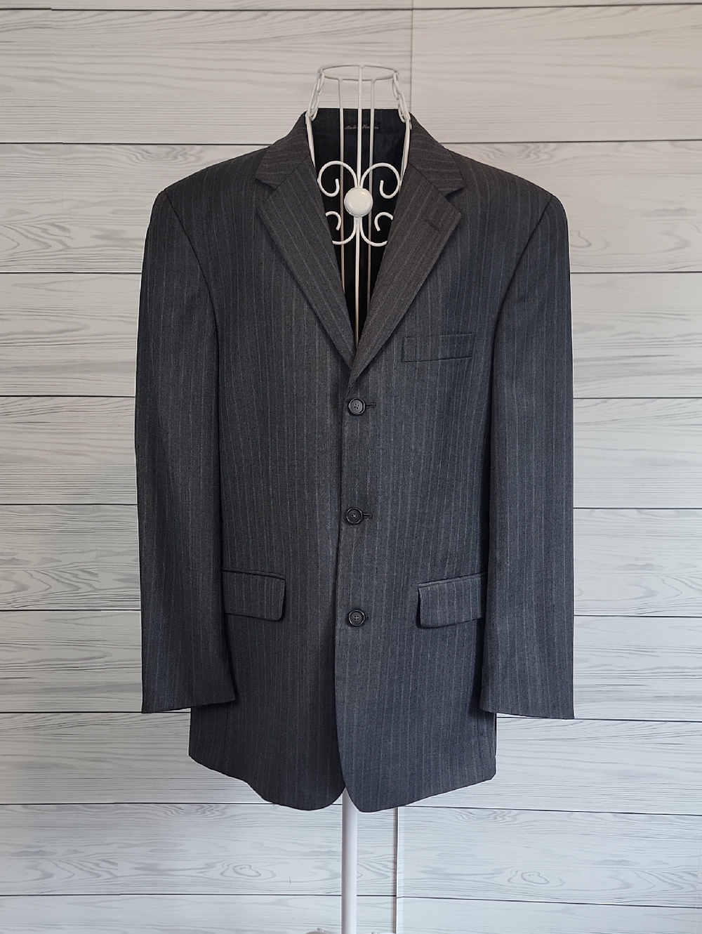 Suit Blazer For Macys Men's Pinstripe Blazer - Charcoal Gray Size 38R